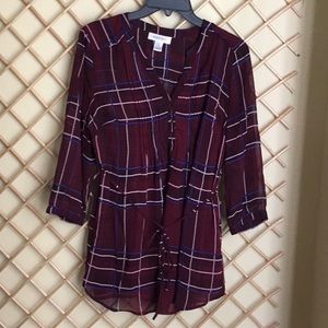 MOTHERHOOD MATERNITY size M dress/top sheer sleeves